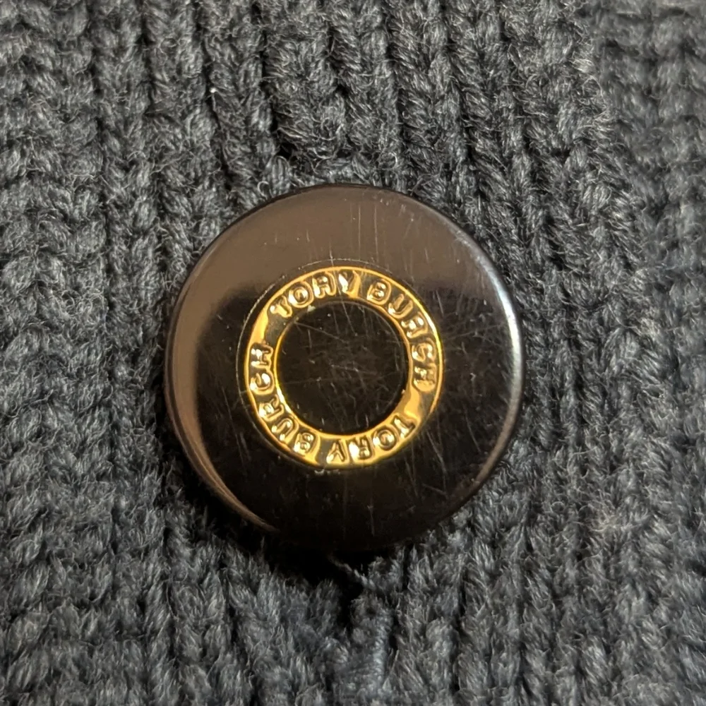Tory Burch Dark Charcoal Button-Front Knit Vest